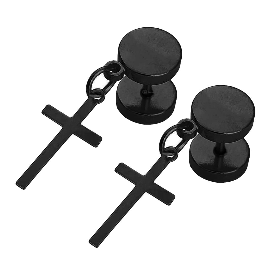 M Men Style Religious Jewelry Jesus Cross Charm Piercing Surgical Stainless Steel Dumble Stud Black Stainless Steel Stud Earring For Men And Women (B09TR5F2YT) Amazon Price History, Amazon Price Tracker