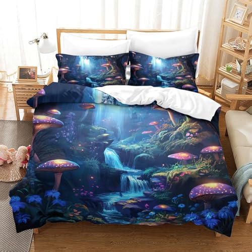 Housse de couette 3D imprimée en microfibre inaltérable pour lit King - 3