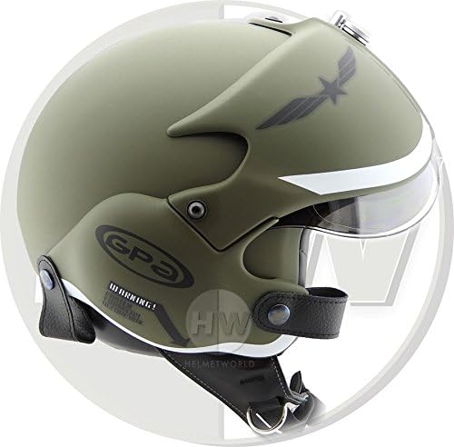 Open face scooter helmet osbe gpa aircraft tornado green army xxl 63 cm & up