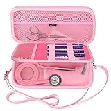 Mchoi Estojo para Estetoscópio com Ranhuras, Adequado para Estetoscópio 3M Littmann Classic Iii, Espaço Extra para Curativos Médicos, Tesouras E Caneta de Led, Rosa, Somente Estojo