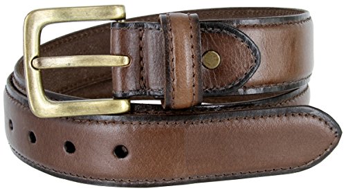 Adjustable Vintage Style Casual Dress Jeans Genuine Leather Belt 1-3/8" wide2