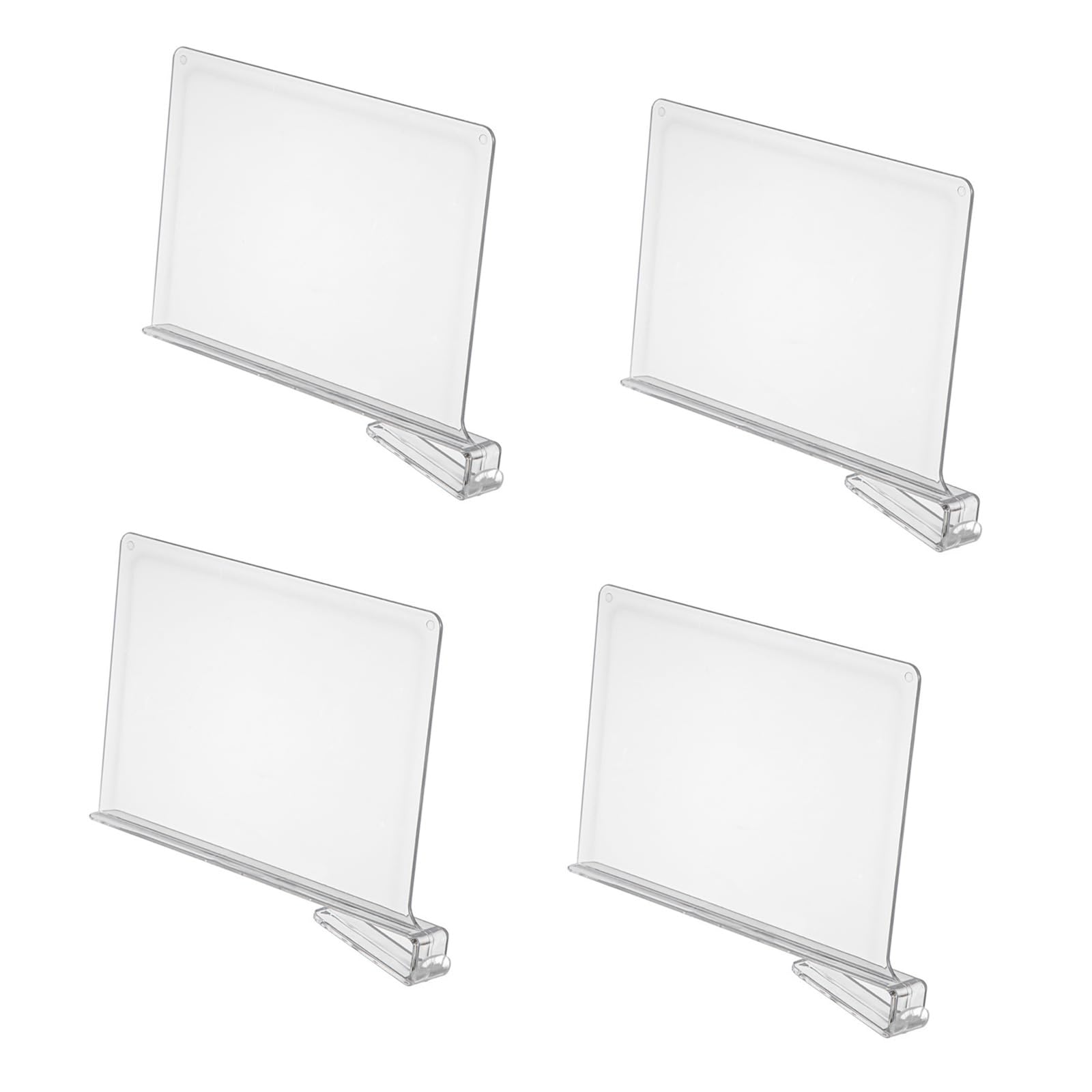 Shntig 4PCS Clear Wardrobe Partition Board Multipurpose Shelf Divider for Closets Space Saving Book File Organizers Closet Planner Fasteners