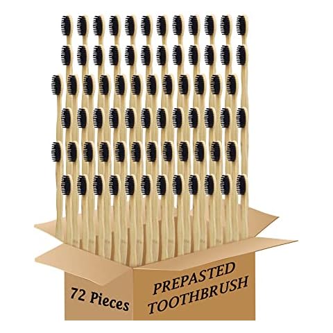N-amboo Bamboo Toothbrush Prepasted Disposable Toothbrsuh Soft Bristles Prepasted Toothbrush,Disposable Toothbrsuh (72 Pieces) Cover