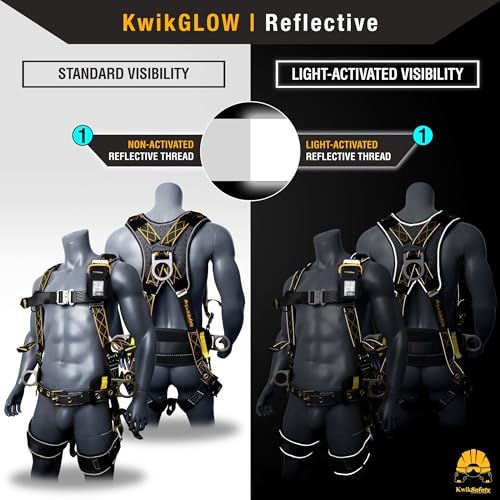 Image of KwikSafety - TYPHOON Safety Harness [3 D-RINGS + BACK SUPPORT] Safety Harness Fall Protection Kit, 2025 ANSI Compliant