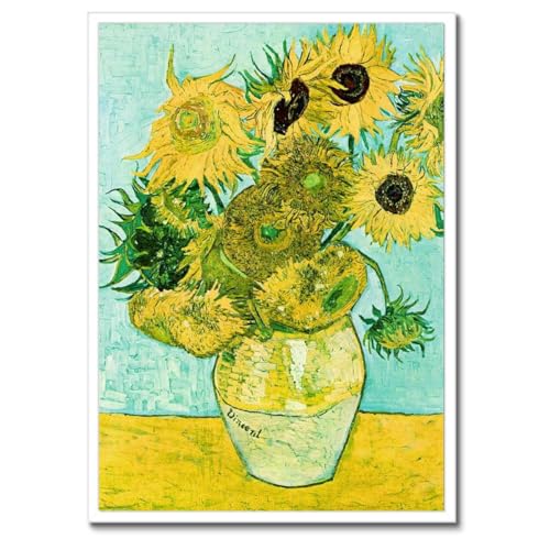 Tournesols de Van Gogh affiche encadrée de qualité musée 50 x 70 cm