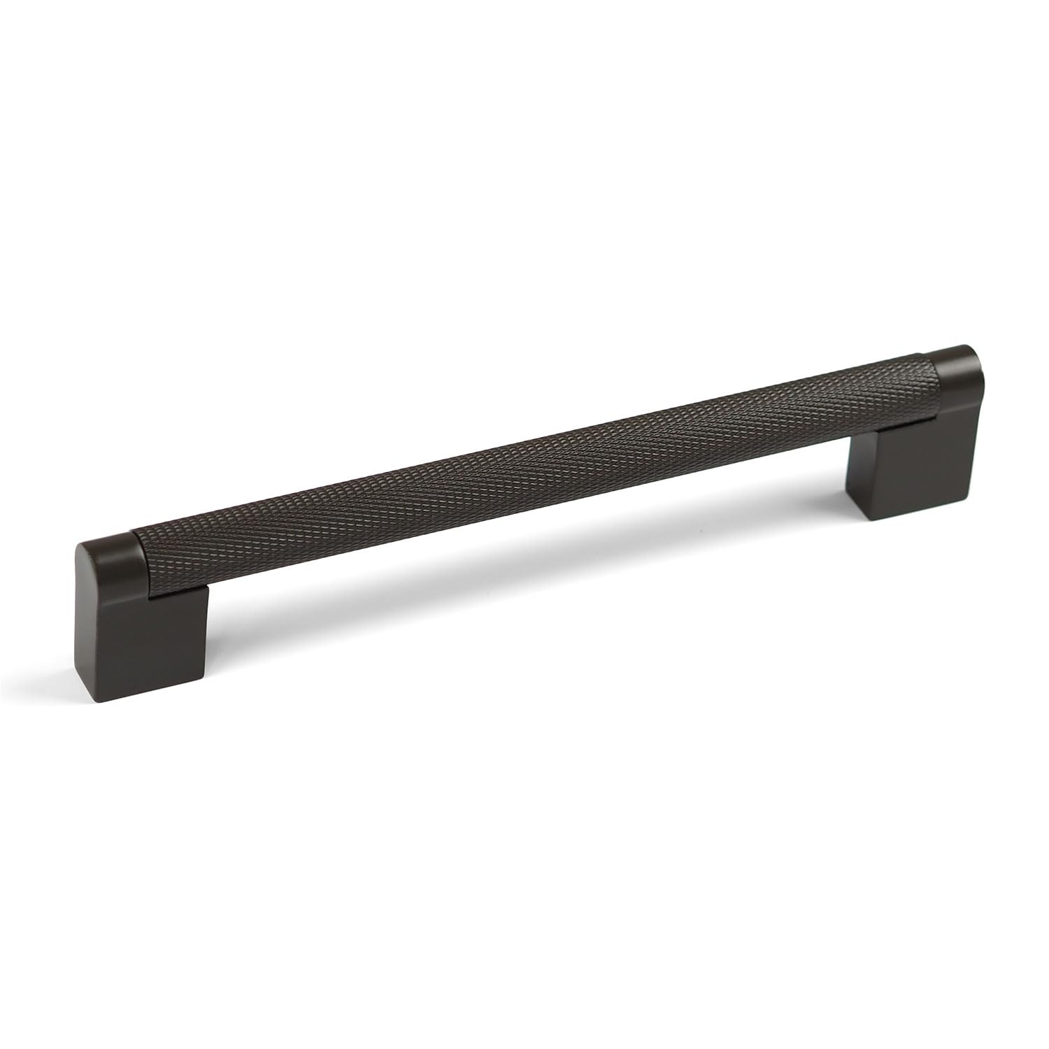 Handle & Home Gunmetal Grey 160Mm Knurled Gunmetal Gun Black Epoxy Handle For Kitchen Cabinets | Bedroom | Bathroom | Furniture | Cupboards
