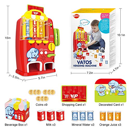 Vatos Interactive Vending Machine Toy - Pretend Play For Toddlers Age 3 4 5 Years Old Kids Drink Machine Games Light & Sound Educational Toys Early Development Toy,Fun Gift For Boys Girls #TOP5
