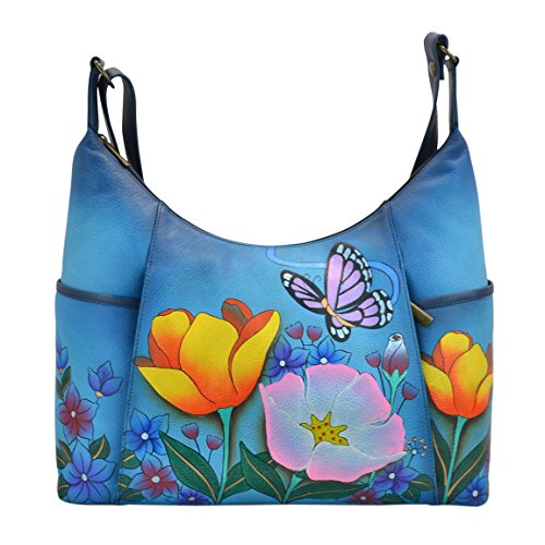 Image of Anna by Anuschka Handpainted Women's Genuine Leather Large Shoulder Hobo
