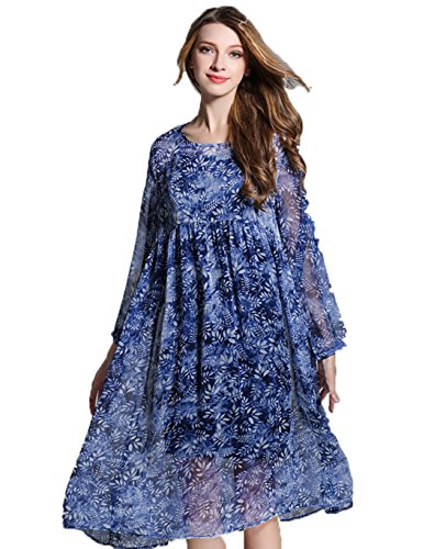 Robe longue bleue Yalí grande taille XXXXL vêtement femme