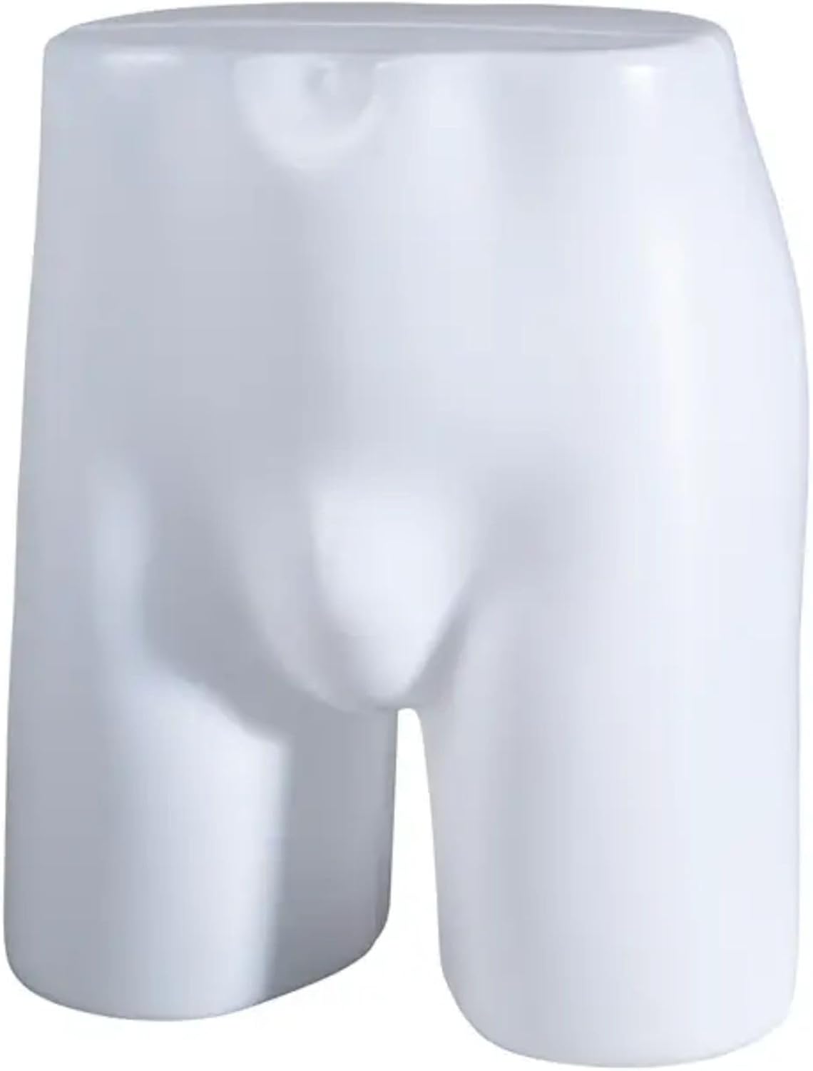 Econoco Male Hip Form, Durable Plastic Mannequin Half Form for Retail Display, Milky White