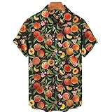 Hawaii bedrucktes Herren hemd-Klassisches Umdrehkragen-Plus-Size-Shirt, einreihige Schnalle/Knopf, 3D-Frucht Hemd mit Blumenmuster druck, Böhmen High-End-Druck verfahren, die trend ige, lebendige Farbe, nicht verblassen, Hip Hop, ideal für Frühling Sommer.