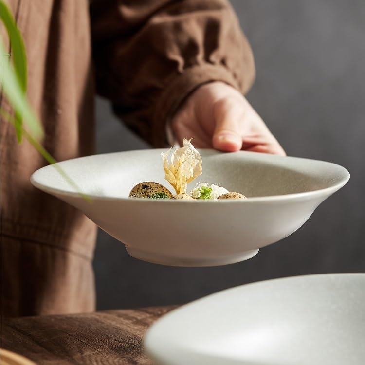 Piatti Cena Piatto fondo nordico Piatto retrò Piatto creativo Piatto da ristorante Piatto in ceramica for cibo occidentale Piatto speciale for hotel Forniture Per Feste(9.4inch)