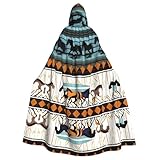 HJFCZH Capa con capucha para adultos con patrón de rayas de caballo para Halloween, capa con capucha súper grande con pajarita, sin cremallera