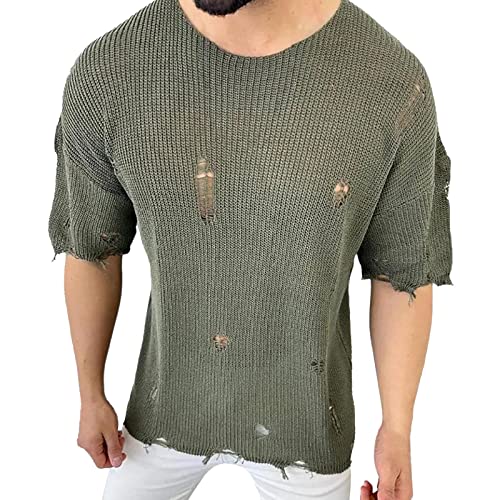 Camisetas de ciclismo para hombre, de punto, con solapa, estampado a rayas, de manga corta, camiseta de compresión para hombre, verde, XXL