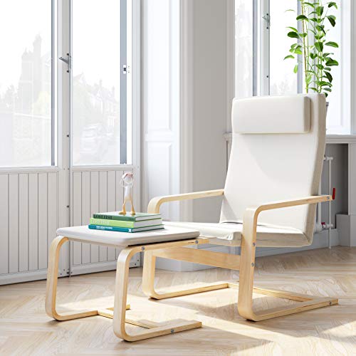 Recliner Chair with Footrest Solid Wood Rocking Chair Relaxing Lounge Chair Living Room Armchair with Removable Cushion Seat - Image 6