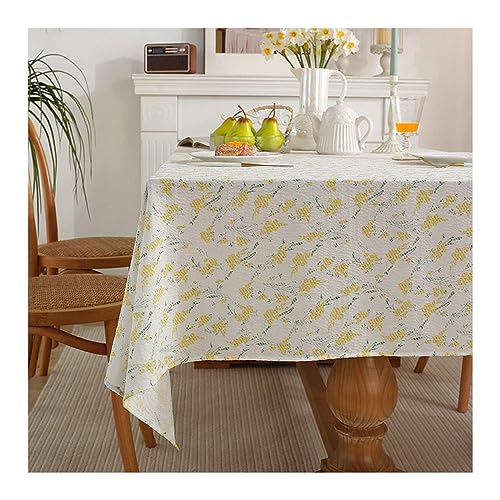 Nappe champêtre jaune pour repas en famille 100x160 anti-tache