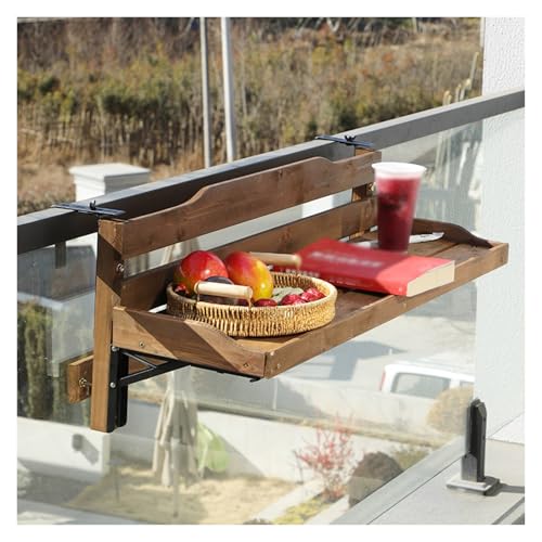Table de bar pour balcon marron 24x90 cm meuble d'extérieur gain de place