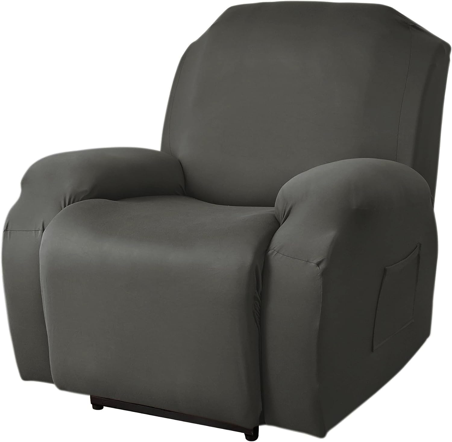 Fansu Funda de Sillón Relax 1 Plaza, Color sólido Elasticidad para Sillón Relax Funda Reclinable con Bolsillos Laterales, 4/6/8 Piezas Extraíbles y Lavables Fundas Protector (Antracita,1 Plaza)