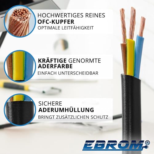 Schlauchleitung Gerätekabel H05VV-F 3G1,5 mm² - 3x1,5 mm² - schwarz - 5/10 / 25/50 oder 100 Meter wählbar, Ihre Auswahl: 3x1,5 mm2 - Länge: 10 Meter