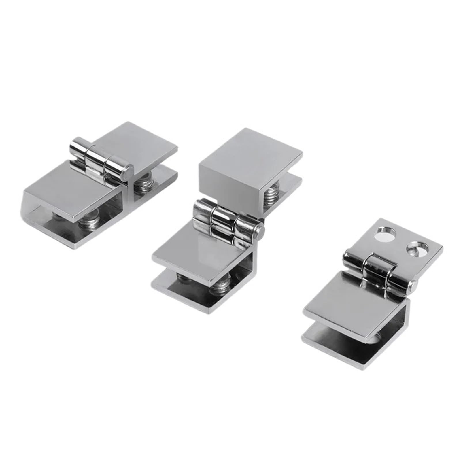 Cnyuon 180 Degree 4 Pcs Glass Door Hinge Cupboard Showcase Cabinet Clamp Zinc Alloy For 5-8Mm Thick For Glass Door(180 Degree)
