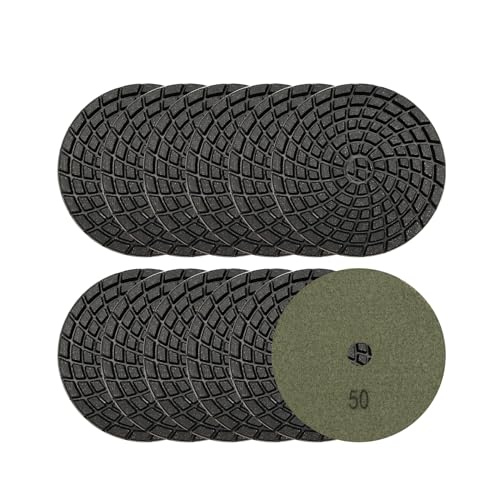 SHDIATOOL 4-Inch Diamond Polishing Pads for Concrete, 50 Grit, 12-Pack