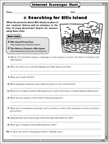 Instant Internet Activities Folder: Ellis Island: Robinette ...