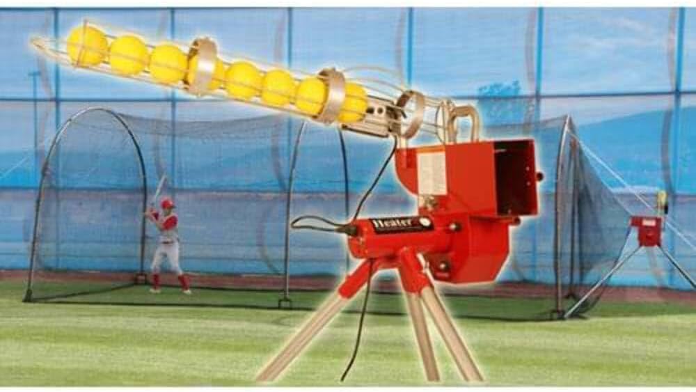 Heater Sports Pitching Machine w/Auto Feeder & Xtender - Practice Aid Softball