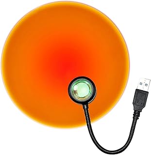 Elvaesther Sunset Lamp Projector Night Light 7 Colors 14 Functional Modes 360 Degree Rotation USB Night Light for Home Bed...