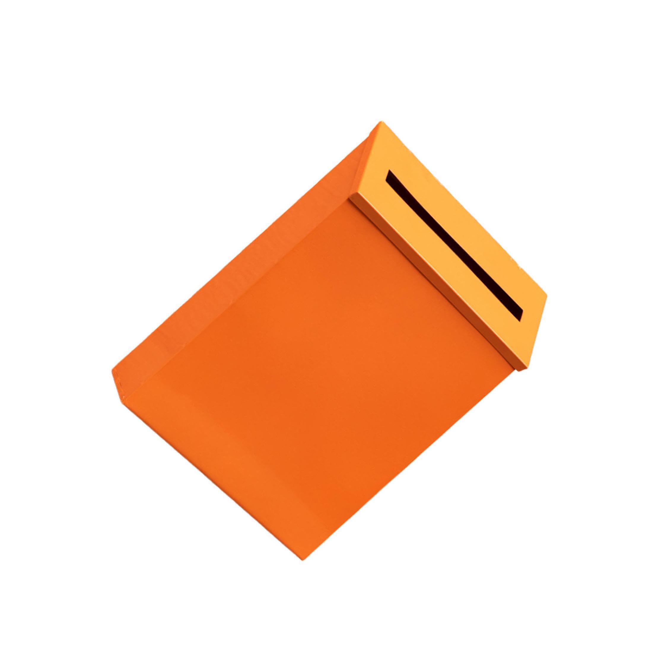 TWISAXC Exquisite Workmanship Iron Mailbox Holds Envelopes Newspapers And Magazines Letterbox Is Large Enough To Hold All Kinds Of Mail Decorative Durable, Orange, 22x6x29cm
