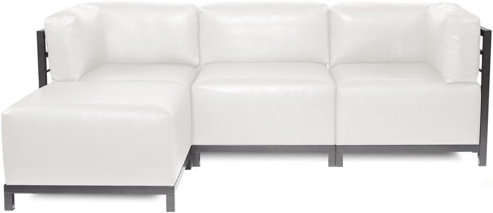 Howard Elliott Collection Axis Ottoman Replacement Cover for Howard Elliott Axis Chair, 100 Percent Polyester Fabric Furniture Cover for Indoor or Outdoor Use, Patio and Home Accent, Avanti White