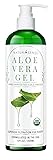 NaturSense USDA Organic Aloe Vera Gel from 100% Pure Aloe. Deep Hydration, Effective Moisturizing. Great for Hair, Scalp, Face, Dry Skin, Acne, Sunburn, Sensitive Skin. Unscented, 12 oz.