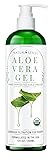 NTRSNS NaturSense USDA Organic Aloe Vera Gel from 100% Pure Aloe. Deep Hydration, Effective Moisturizing. Great for Hair, Scalp, Face, Dry Skin, Acne, Sunburn, Sensitive Skin. Unscented, 12 oz.