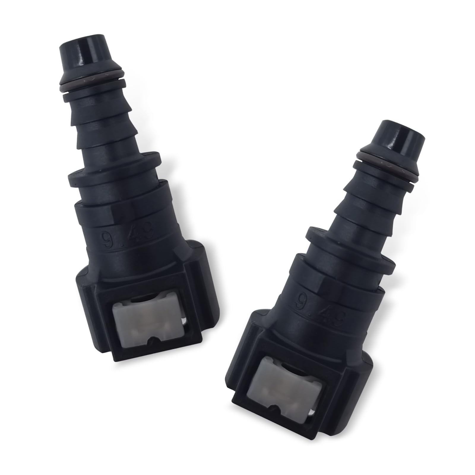 2 PCS Automotive Fuel Line Hose Quick Release Connectors, 9.49-ID8 Straight Fuel Line Quick Connector, Nylon Push-On Fitting Replacement, Compatible with Ford (Black)