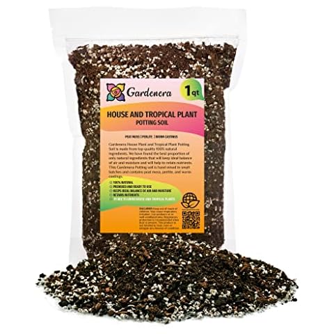 Gardenera Premium House Plant and Tropical Plant Potting Soil - Re-Potting Soil for All Types of Indoor House Plants - 1 Quart Cover