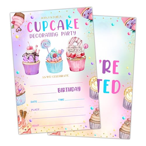 ltazhyi Cupcake Birthday Invites