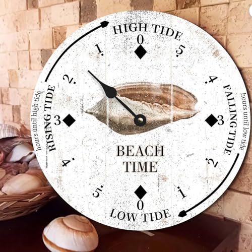 Horloge marée lune bois décoration océan maison plage