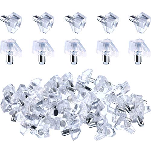 50 Pieces Shelf Support Pegs, Shelf Holder Pins Steel Shelf Clips for Cabinet