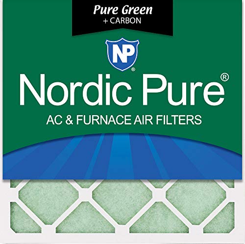 New Arrivals Nordic Pure 18x18x1 Pure Green Plus Carbon AC Furnace Air Filters 12 Pack