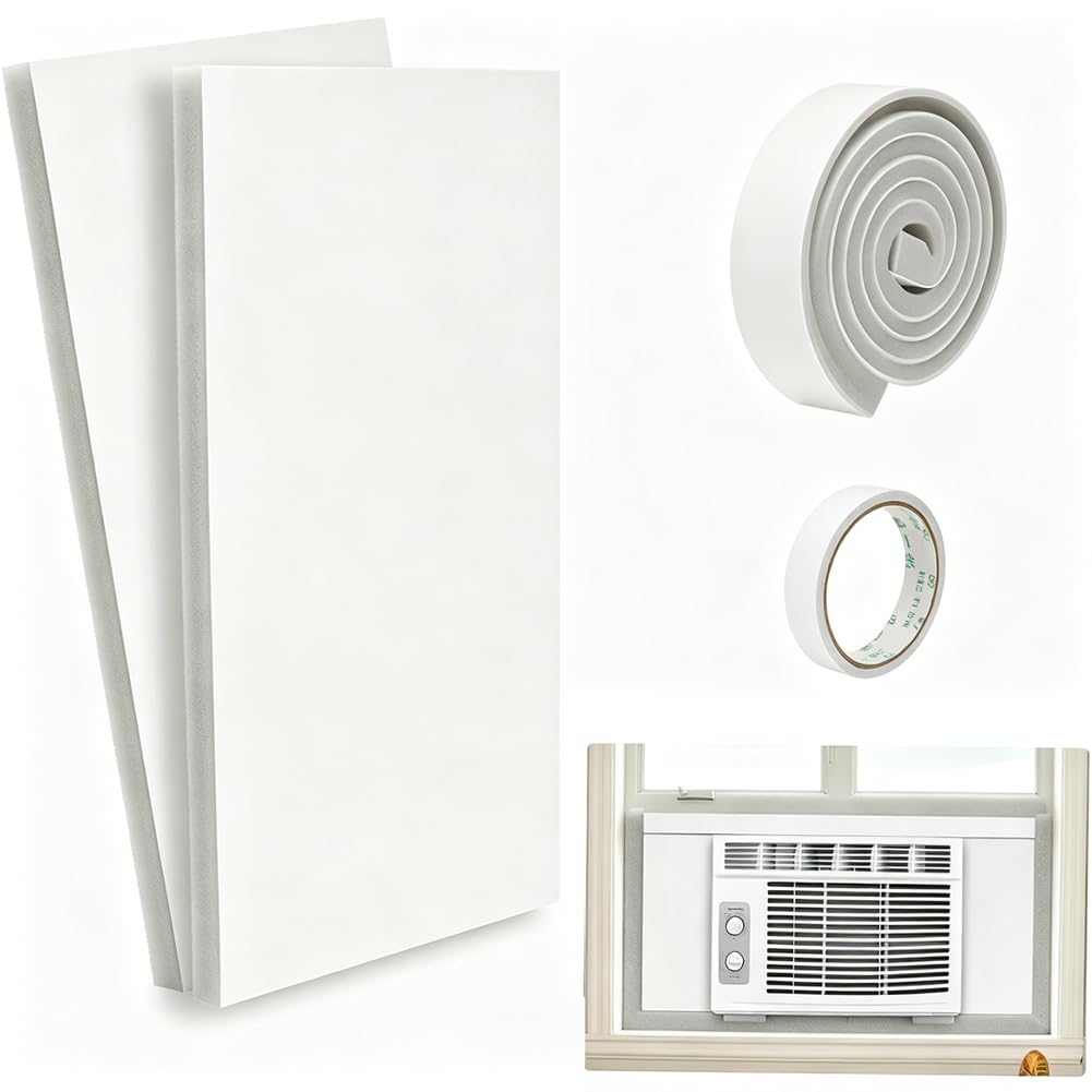 TMAPRUVG Window Seal Foam Panel for Portable Air Conditioner,Full Sealing AC Side Panels Window Kit for Winter Summer