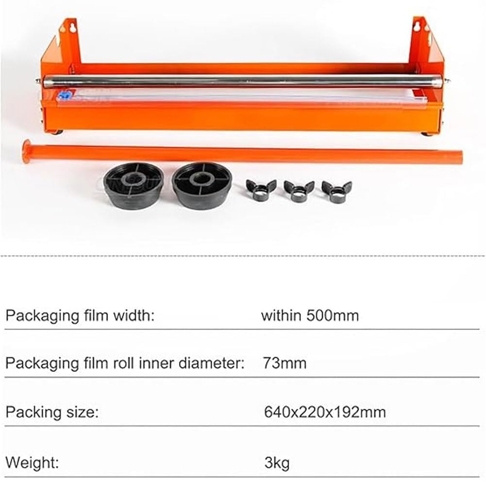 Máquina Envasadora De Film Estirable,Dispensador Industrial Film Estirable | Prosta Obsługa, Szybkie Pakowanie, Regulowana Szerokość 500 Mm, Antypoślizgowa Podkładka Gumowa, Używana Do Pakowania