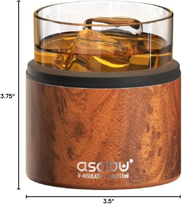 asobu Whiskey Sleeve Glass – Insulated Bourbon Tumbler with Premium Rocks Glass, BPA-Free, Double-Wall Stainless Steel, Keeps Drinks Cold Longer, 10.5oz - Image 8