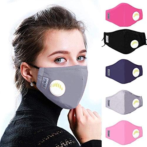 7pcs Adults Face Bandanas with Breathing valve,5 layers, Haze Dust Face Health Protection