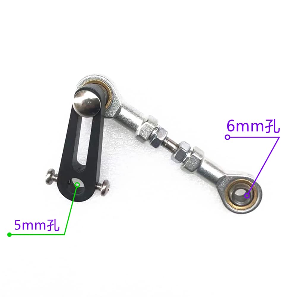 Hubkolben Teleskop Motor Kipphebel, 20-80 mm einstellbarer Hub, Drehkolbenmotor, Kurbelwellen Zubehör (5MM)