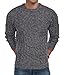 Askdeer Men's Pullover Sweater Cable Knit Chunky Sweater Classic Casual Crewneck Sweaters with Ribbing Edge Dark Gray
