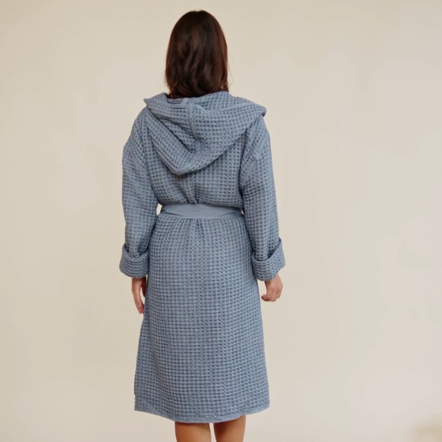 supima cotton dressing gown ONSEN Supima Waffle Bath Robe Luxury Cotton Robe, Waffle Robe for Women & Men, Lightweight Spa Bathrobe Quick Dry, Soft & Absorbent Loungewear, Premium 100% Cotton (Denim Blue, Small) at