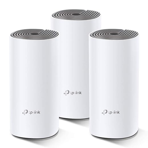 TP-Link Deco WiFi Mesh Deco E4(3-pack) Répéteur wifi puissant pour toute la maison, Couverture WiFi 250㎡, remplacement de répéteur wifi, Port Ethernet Mégabit, Compatible avec toutes les Box Internet