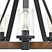 Kichler Lighting Barrington 5 Light Distressed Black and Wood Rustic Clear Glass Candle Chandelier, 24.02
