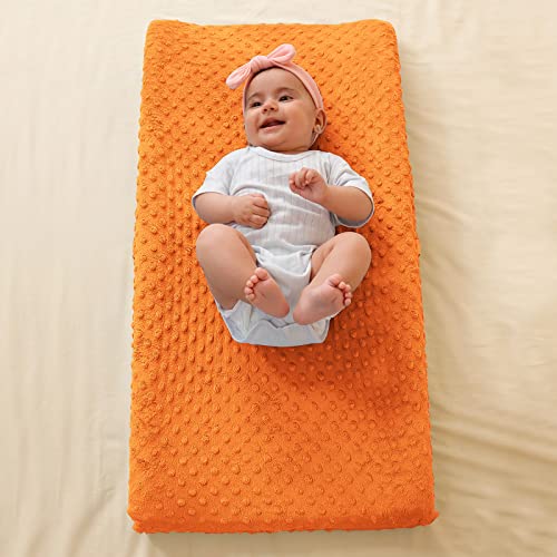 Baby Changing Pad Cover, Super Soft Minky Dot Diaper Changing Table Covers For Baby Girls And Boys, Ultra Comfortable, Safe For Babies, Fit 32"/34'' X 16" Pad (Orange) #TOP6