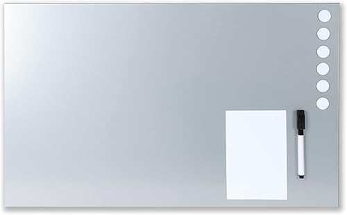 Steelmaster Soho Collection pizarrón magnético con borrador en seco, rotulador e imanes, Plateado Azul,Rojo -,plateado