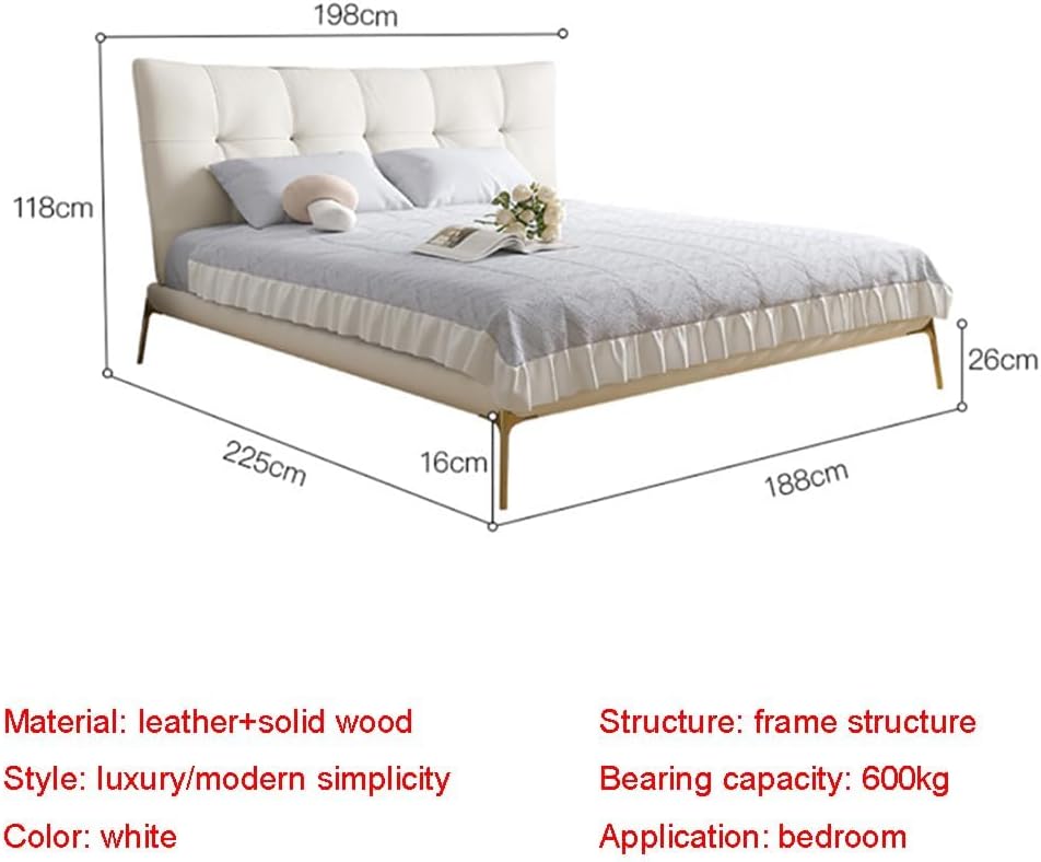 Modern Simplicity Queen Size Platform Bed Wooden Slats Support Queen Size Lift Up Storage Bed Noise-Free White